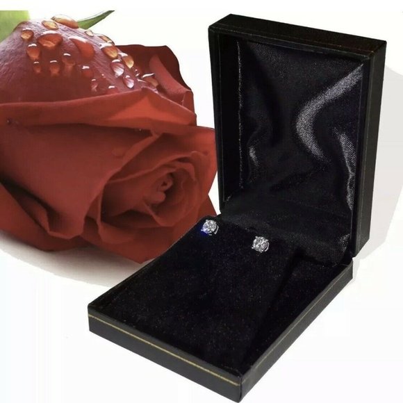 2CT ROUND VVS1 DIAMOND PUSH BACK EARRINGS! - Picture 6 of 6